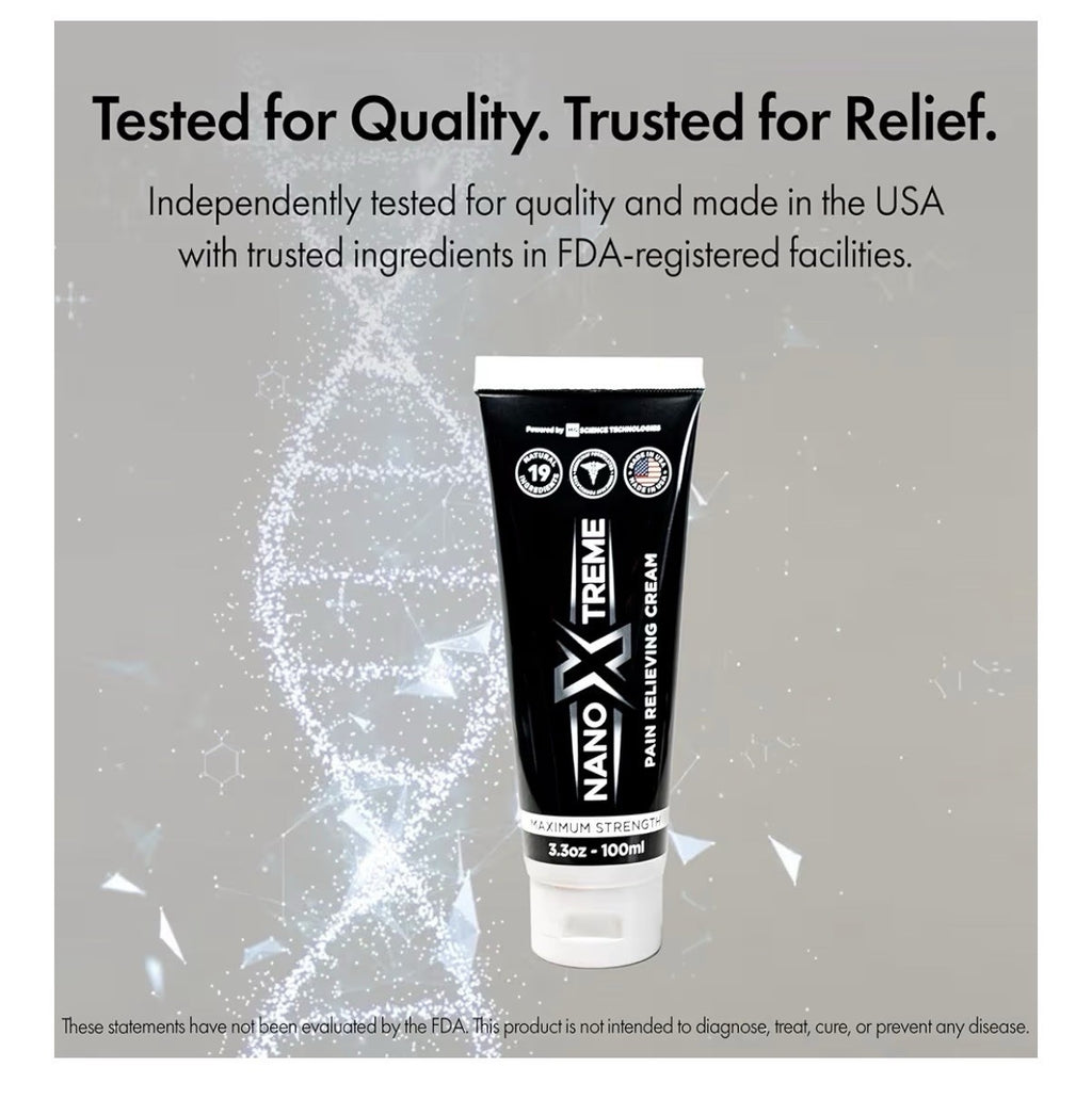 NANOXTREME Pain Relief Cream Fast-Acting Topical for Muscle Joint & Nerve 3.3oz