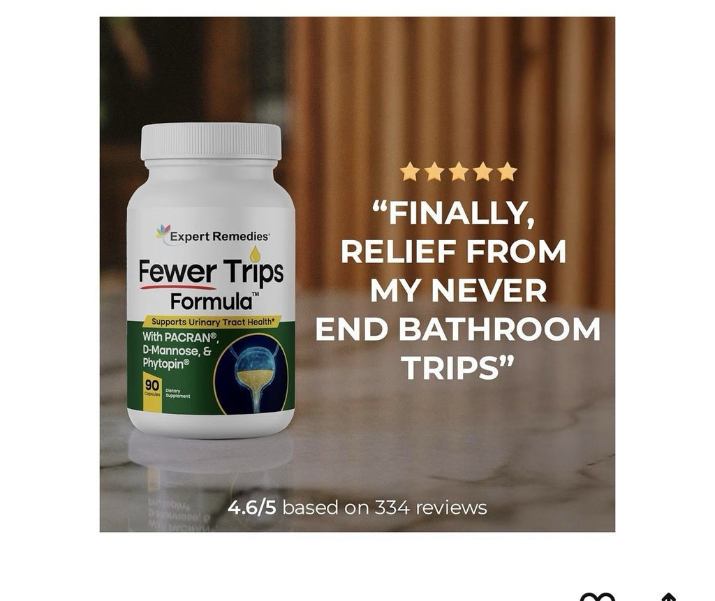 Expert Remedies Fewer Trips Formula Urinary Tract Bladder Support for Women &Men