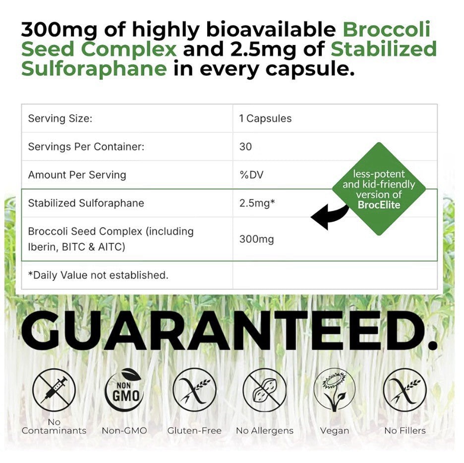 Mara Labs Broc Elite Kids Children’s Broccoli Stabilized Sulforaphane 30 Capsule