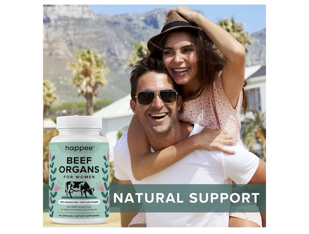 Happee Beef Organs For Women Grass Fed Pasture Raised Supplement 90 Capsules