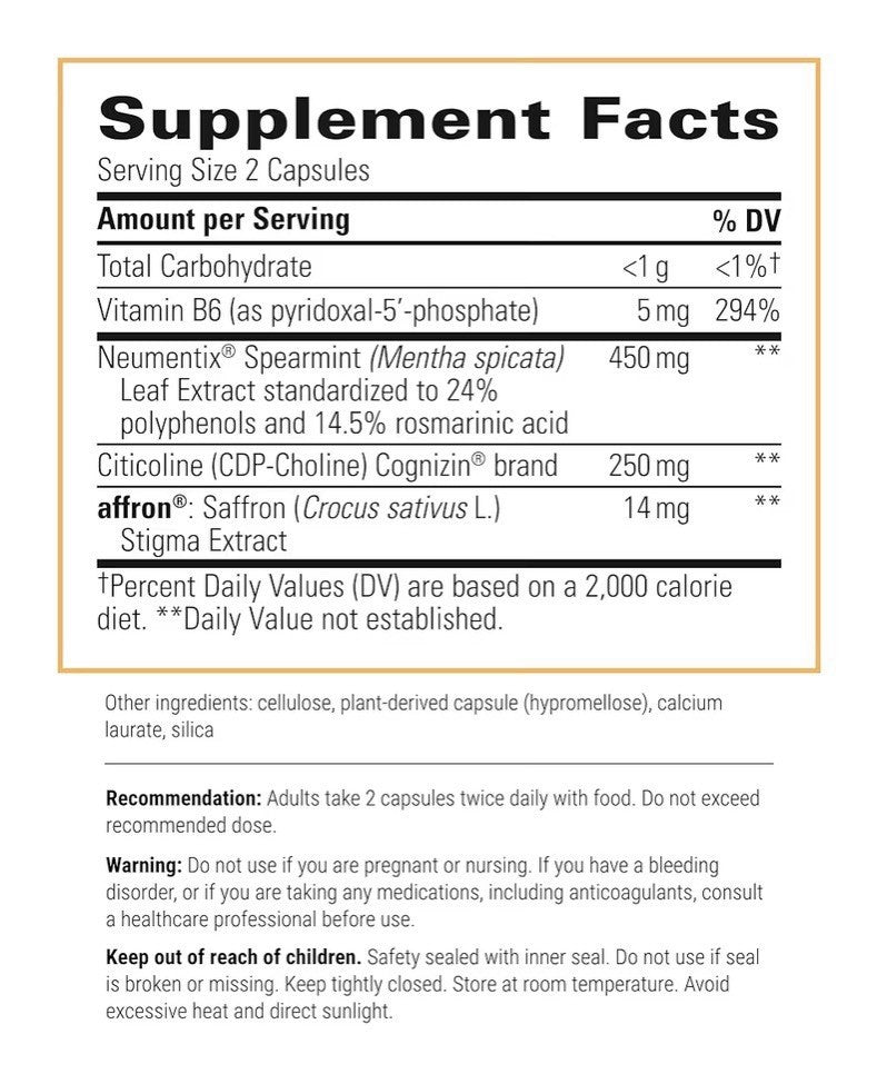 Integrative Therapeutics Neurologix Nootropic Cognition Memory Focus Mood 28caps