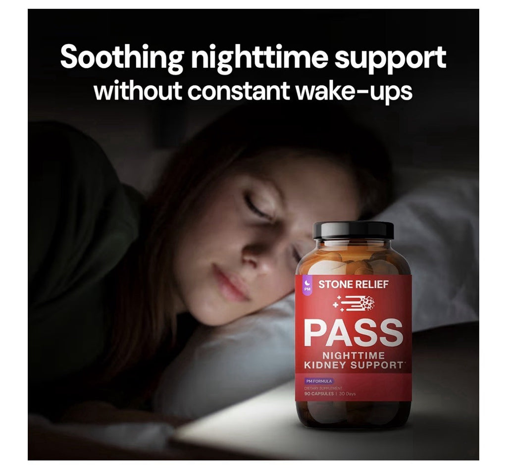 STONE RELIEF PASS Day and Night Kidney Support System Herbal Supplement 270 Caps