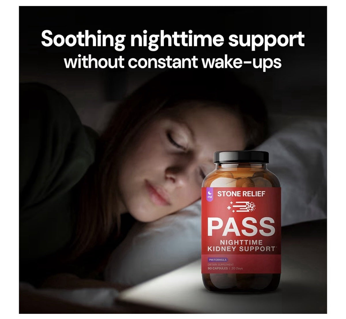 STONE RELIEF PASS Day and Night Kidney Support System Herbal Supplement 270 Caps
