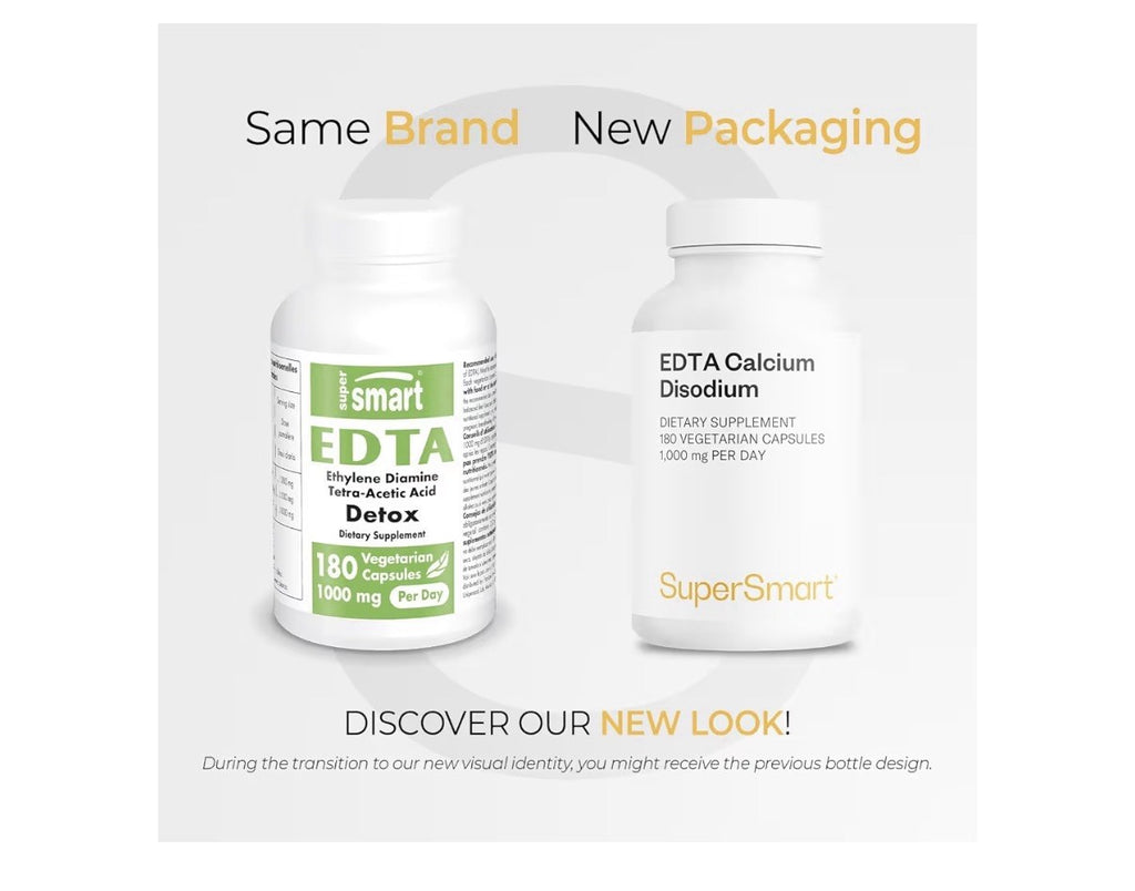SuperSmart EDTA Calcium Disodium 1000mg per Day Dietary Supplement 180 Capsules