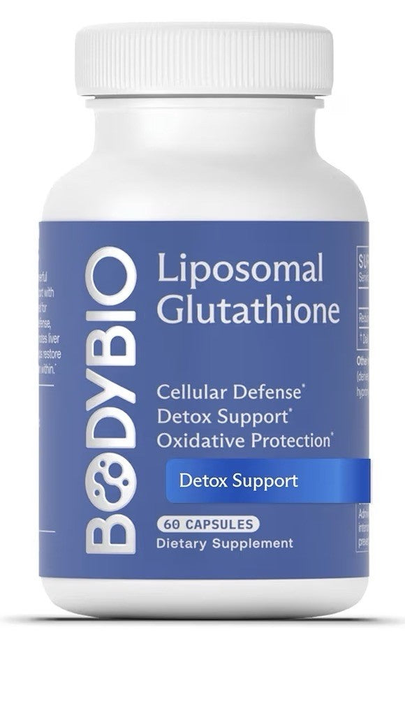 Bodybio Liposomal Glutathione Cellular Defense Detox Support Antioxidant 60 Caps