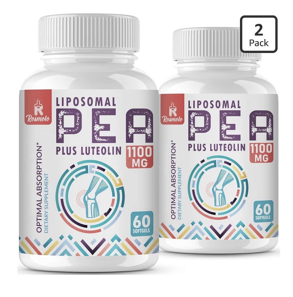 2 Pack Rosmolo Liposomal PEA Palmitoylethanolamide 1000 mg + Luteolin 100 mg