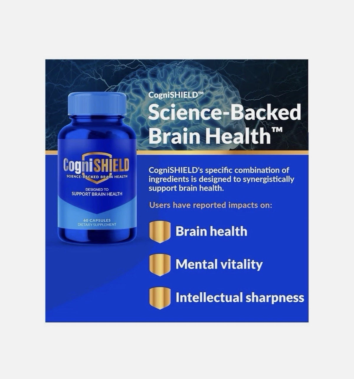 CogniSHIELD Brain Health Supplement Designed To Support Brain Health 2 Pack