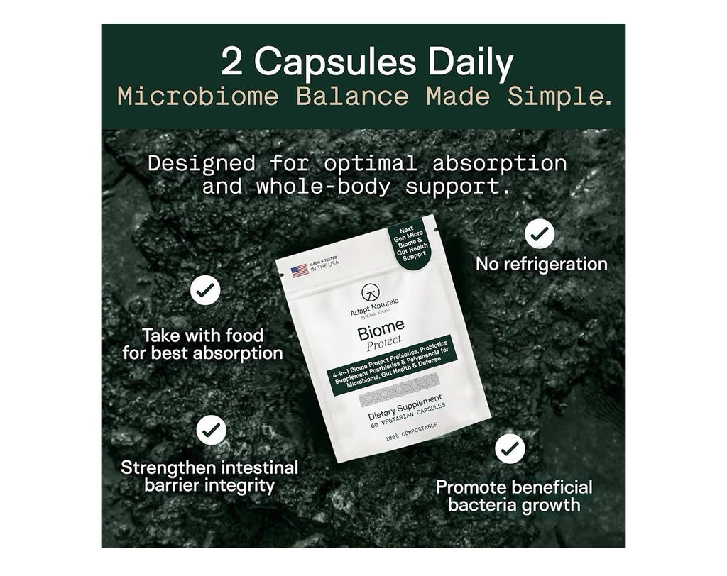 2 Pack Adapt Naturals Biome Protect 4in1 Blend Prebiotics Probiotics Postbiotics