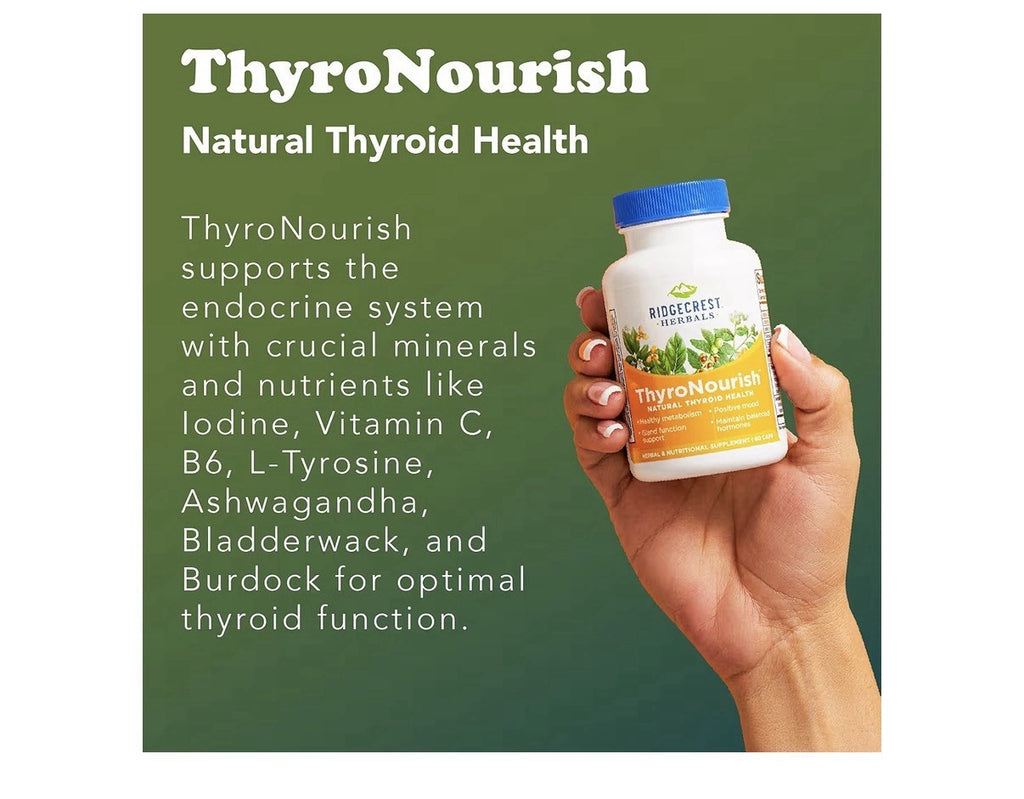 Ridgecrest Herbals ThyroNourish Thyroid Health Metabolism Positive Mood 60 Caps