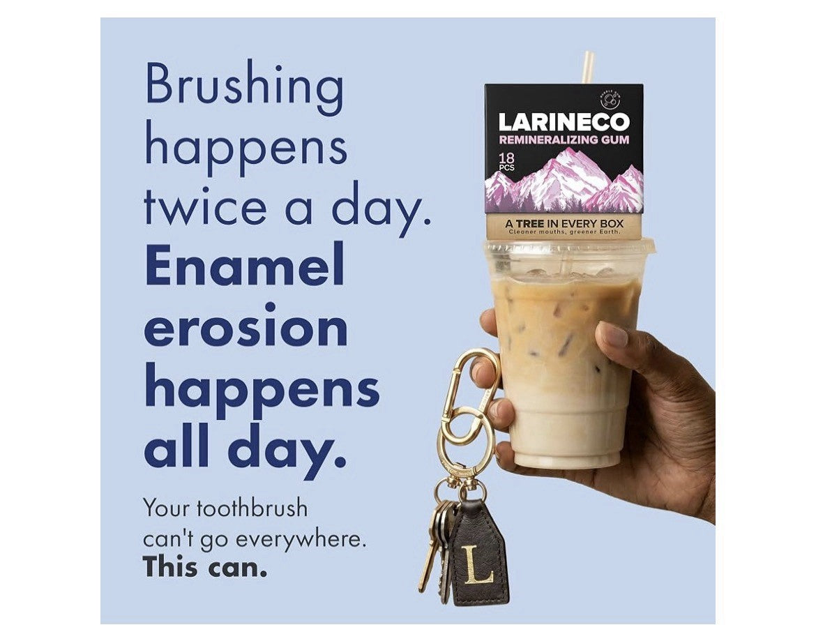 Larineco Remineralizing Gum Hydroxyapatite Xylitol Gum Bubble Gum Flavor 2 Pack