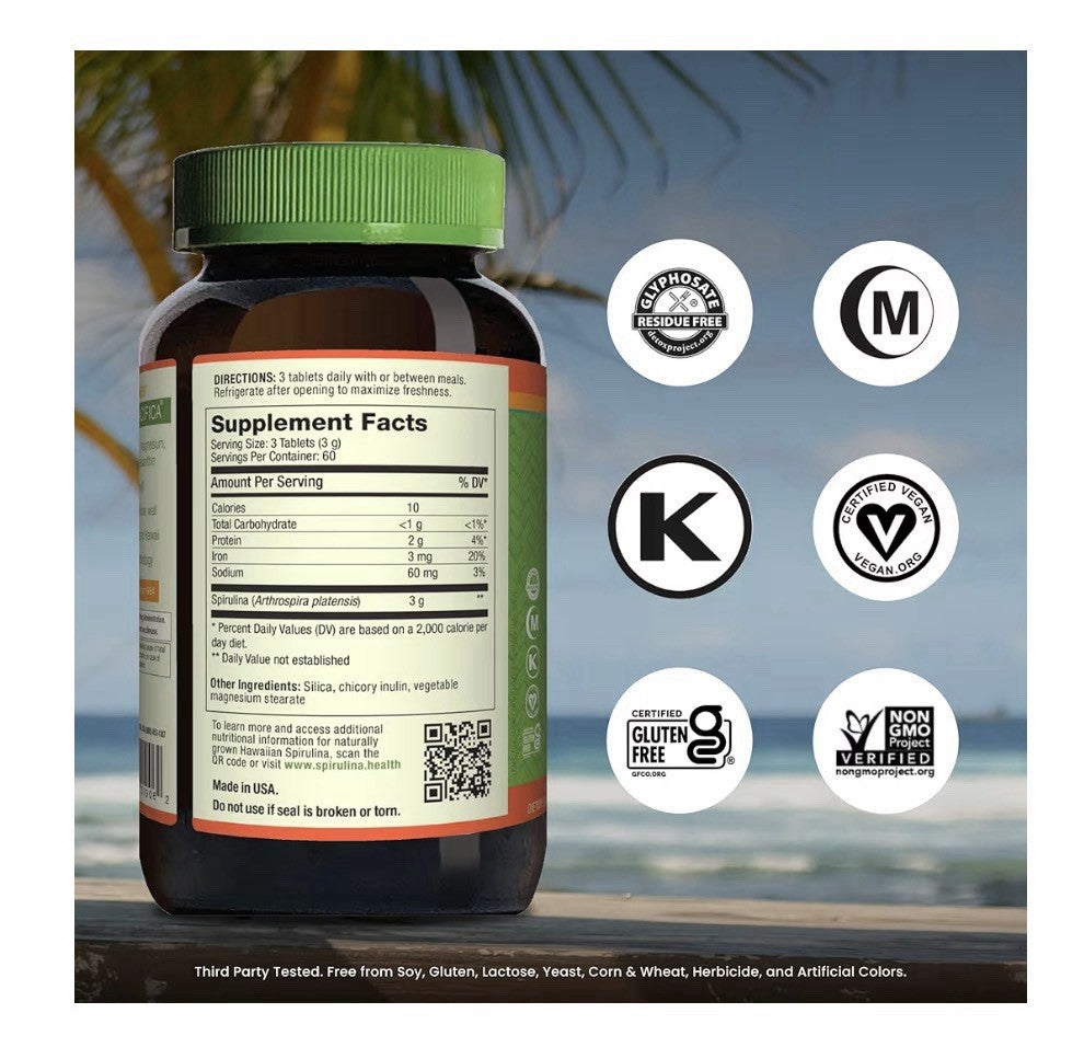 Nutrex Hawaii Pure Hawaiian Spirulina 1000mg Immune Energy Celluar support 180ta