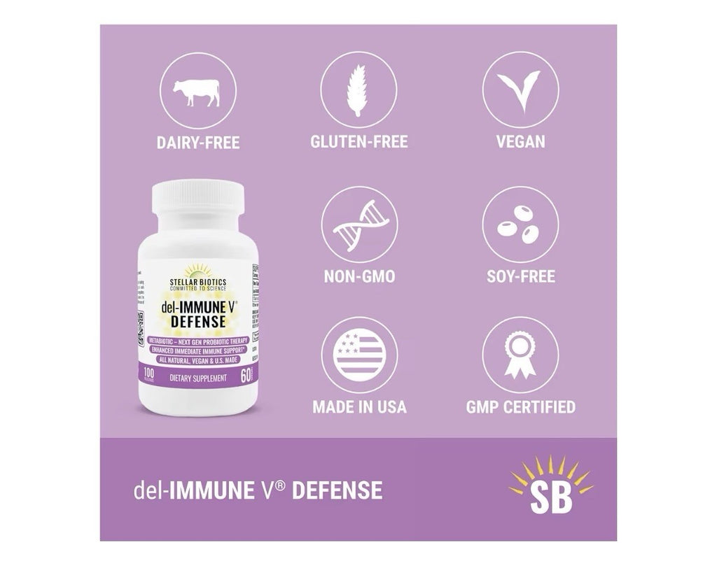 Del-Immune V Defense by Stellar Biotics Natural Immune Support Gut Health 60cap