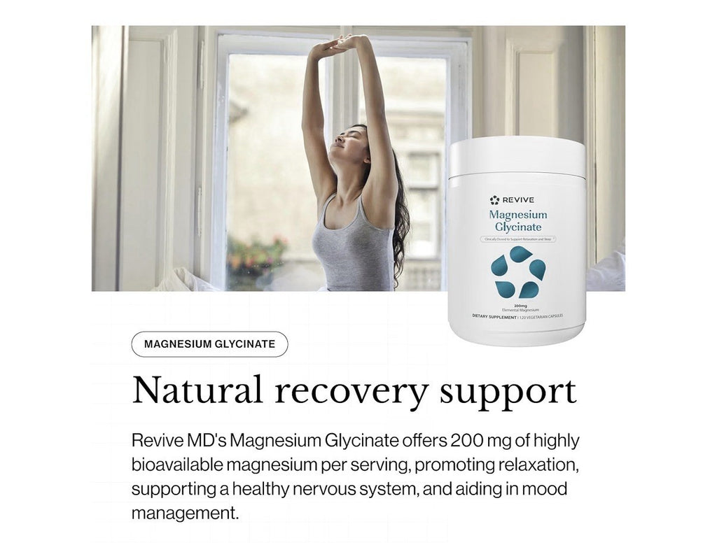 Revive Magnesium Glycinate 200mg Supports Relaxation And Sleep 120 Capsules