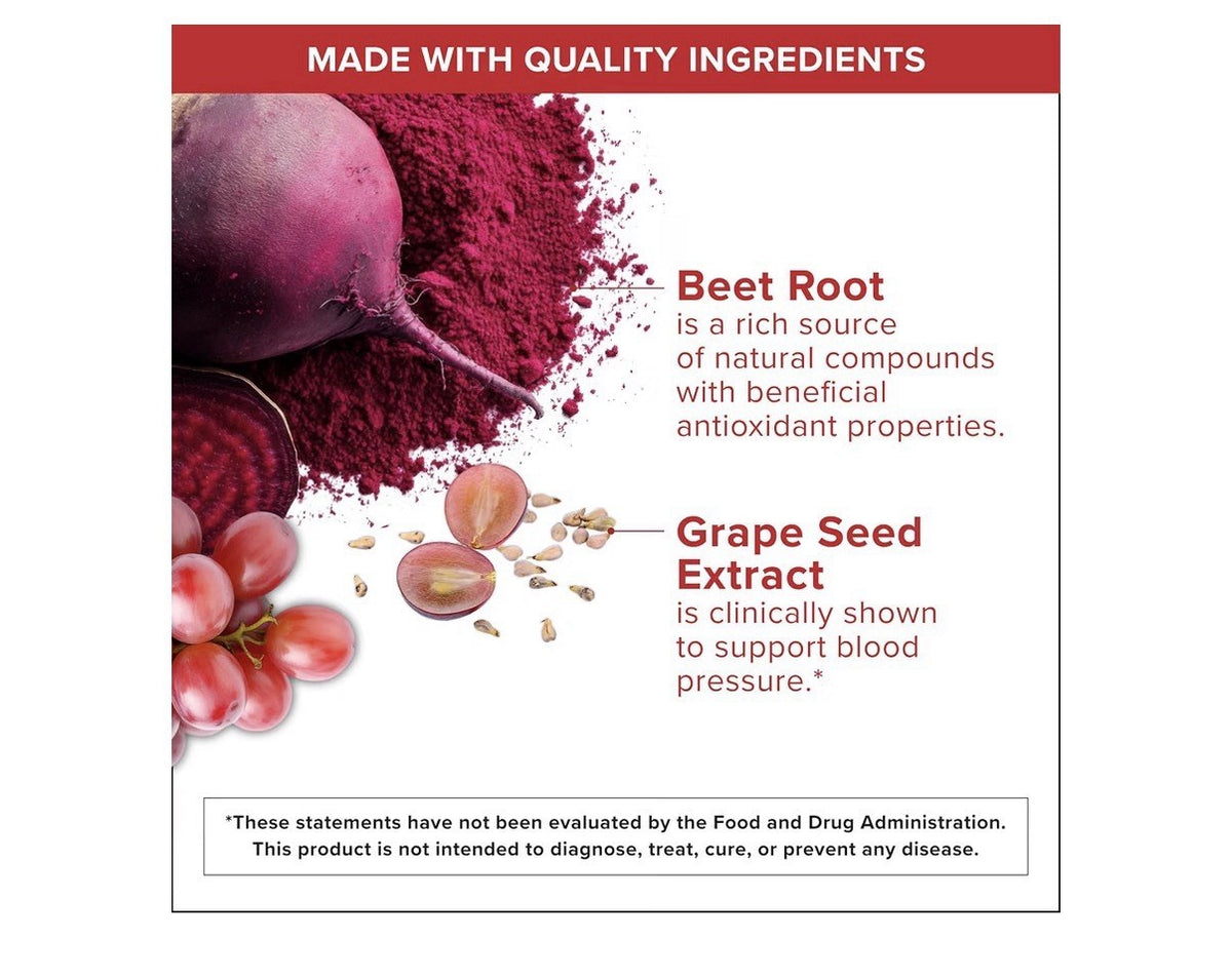 Qunol Blood Pressure Support Beet Extract with CoQ10 Heart Health Energy 2 Pack