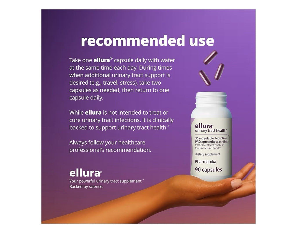 ellura 36 mg Soluble Bioactive PACs Urinary Tract Health Dietary Supplement 90ca