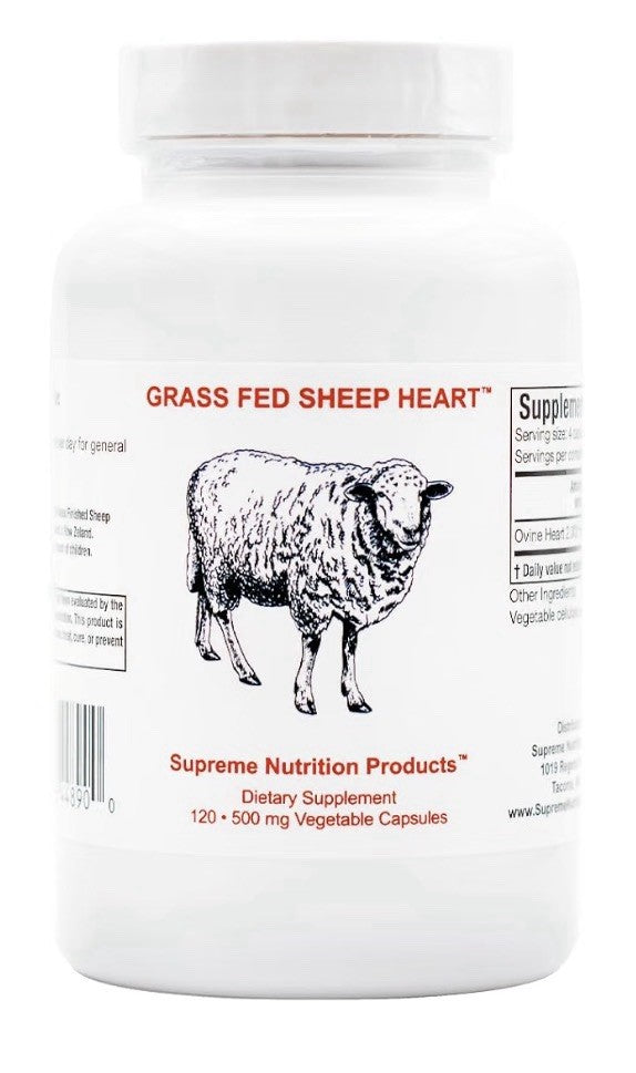 Supreme Nutrition Grass Fed Sheep Heart 120 Pure Ovine Heart Capsules