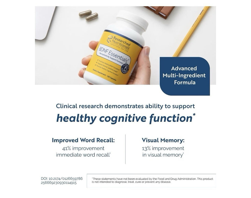 Researched Nutritionals BDNF Essentials Neuroplasticity Support Formula 120 Caps