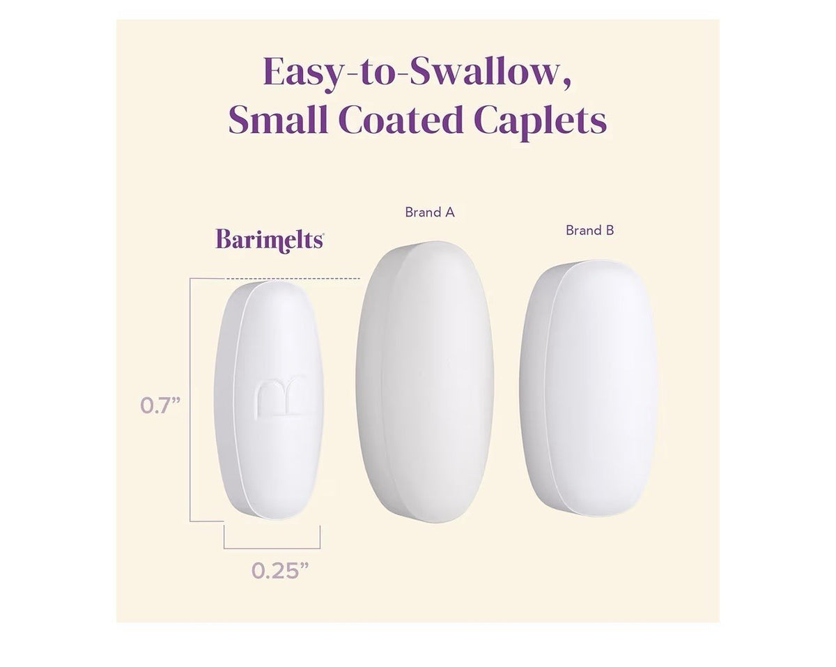 3 Pack Barimelts Quick-Glide Calcium W/ Vitamin D3 Women After Bariatric Surgery