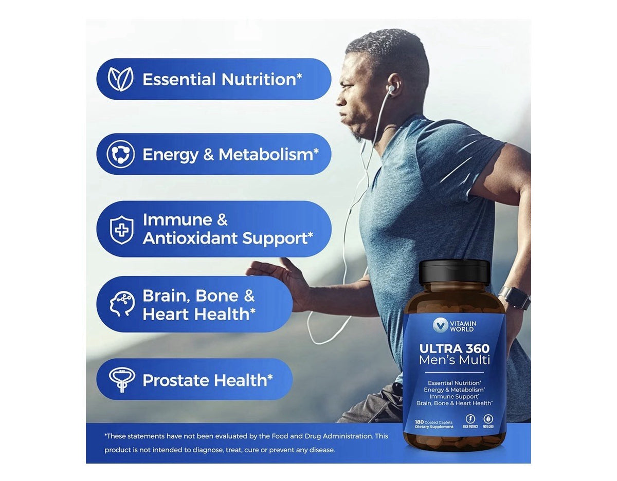 Vitamin World Ultra 360 Men’s Multi Multivitamin Energy Performance Support 180c