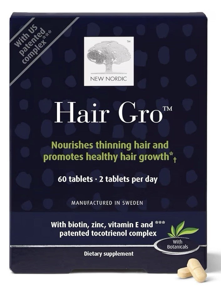 NEW NORDIC Hair GRO Nourishing Thinning Hair Promotes Healthy Hair Growth 60Tabs