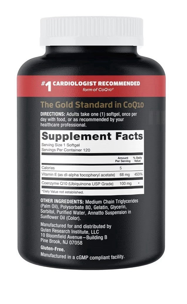 Qunol Ultra CoQ10 100mg 3x Better Adsorption Water And fat Soluble 120 Softgels