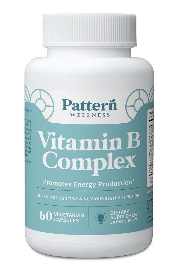2 Pack Pattern Wellness Vitamin B Complex Promotes Energy Production Cognitive