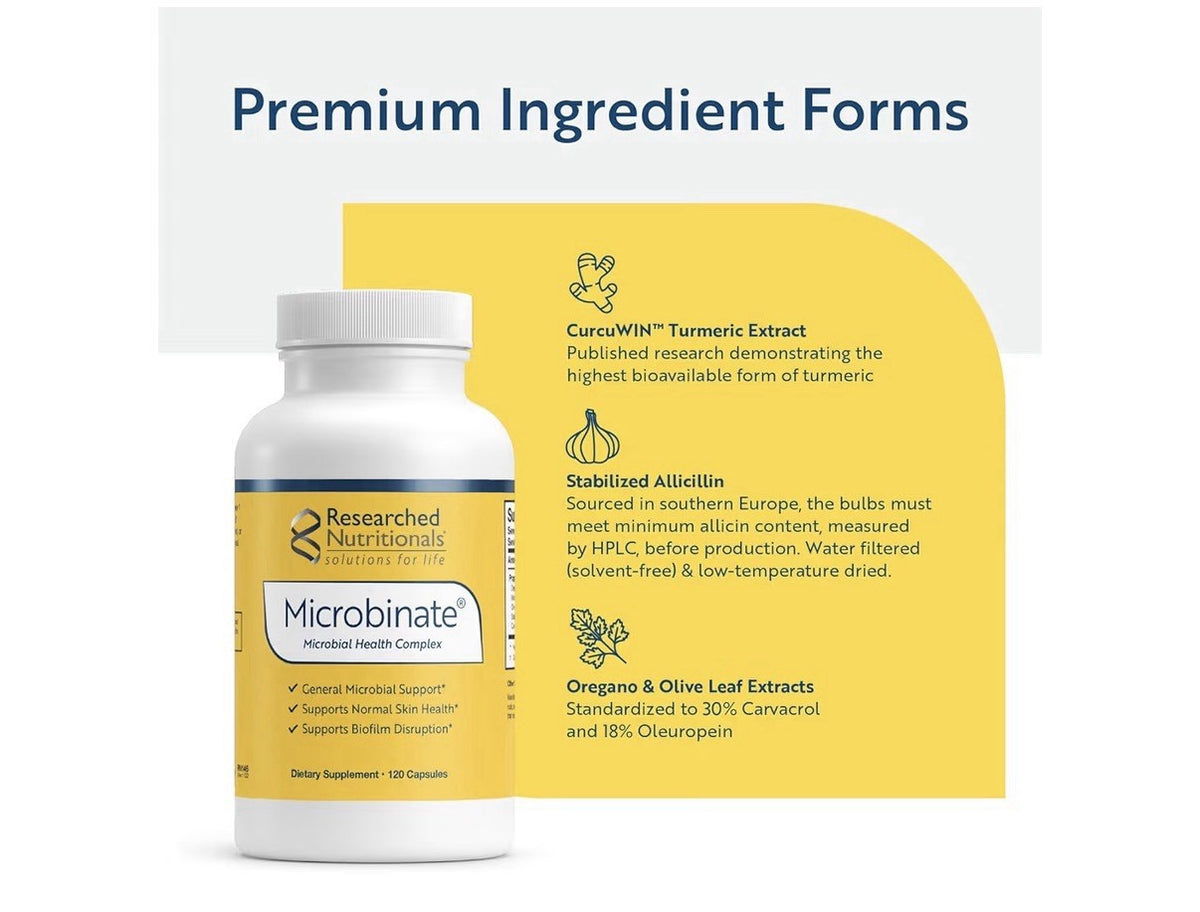 Researched Nutritionals Microbinate Microbial Health Complex Skin Health 120Caps