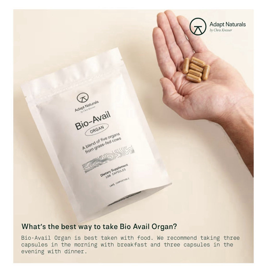 Adapt Naturals Organ Bio-Avail A blend of five organs from grass-fed cows 180cap