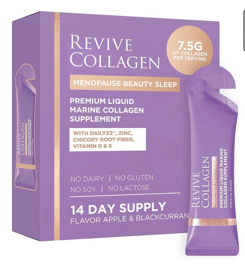 Revive Collagen Menopause Beauty Sleep Premium Liquid Marine Collagen Drink 14ct