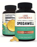 Live Conscious OmegaWell Omega 3 Fish Oil Brain Function Heart Health 60 Softgel