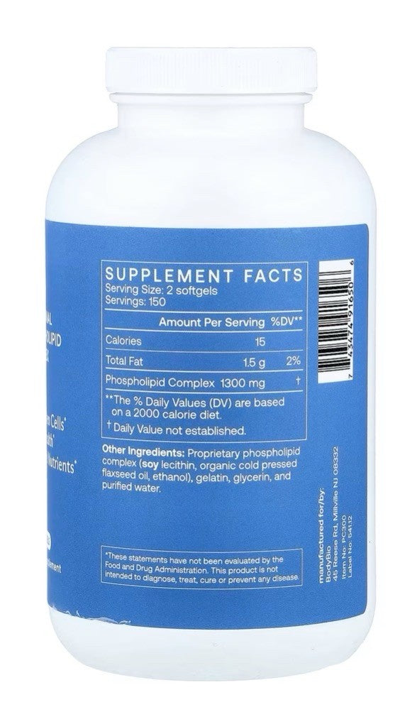 BodyBio PC Liposomal Phospholipid Complex Brain Health Mental Clarity 300Softgel