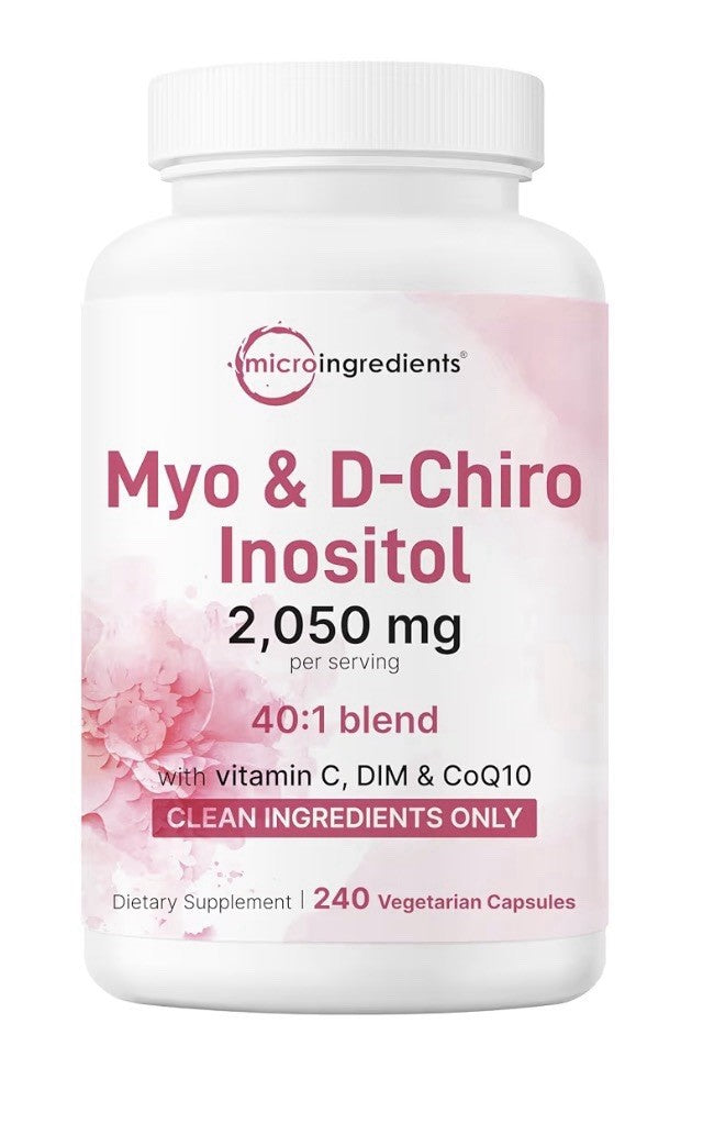 Myo-Inositol & D-Chiro Inositol 2,050mg Per Serving Clean Ingredients 240Capsule