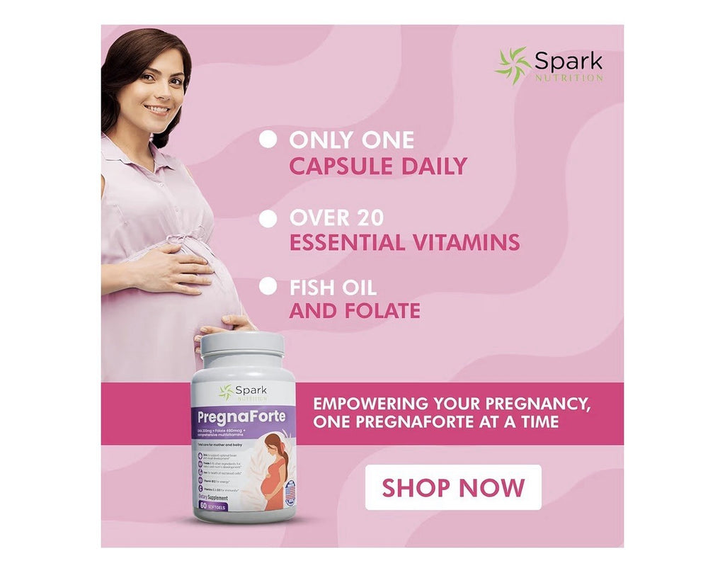 Spark Nutrition Pregnaforte 1 a day Prenatal vitamins for women 2 month Supply