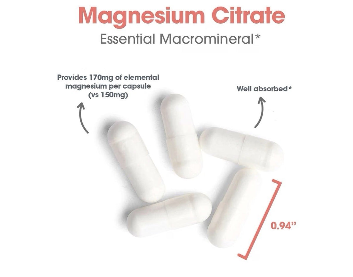 Allergy Research Group Magnesium Citrate Bone Health Energy Stress Response 180c
