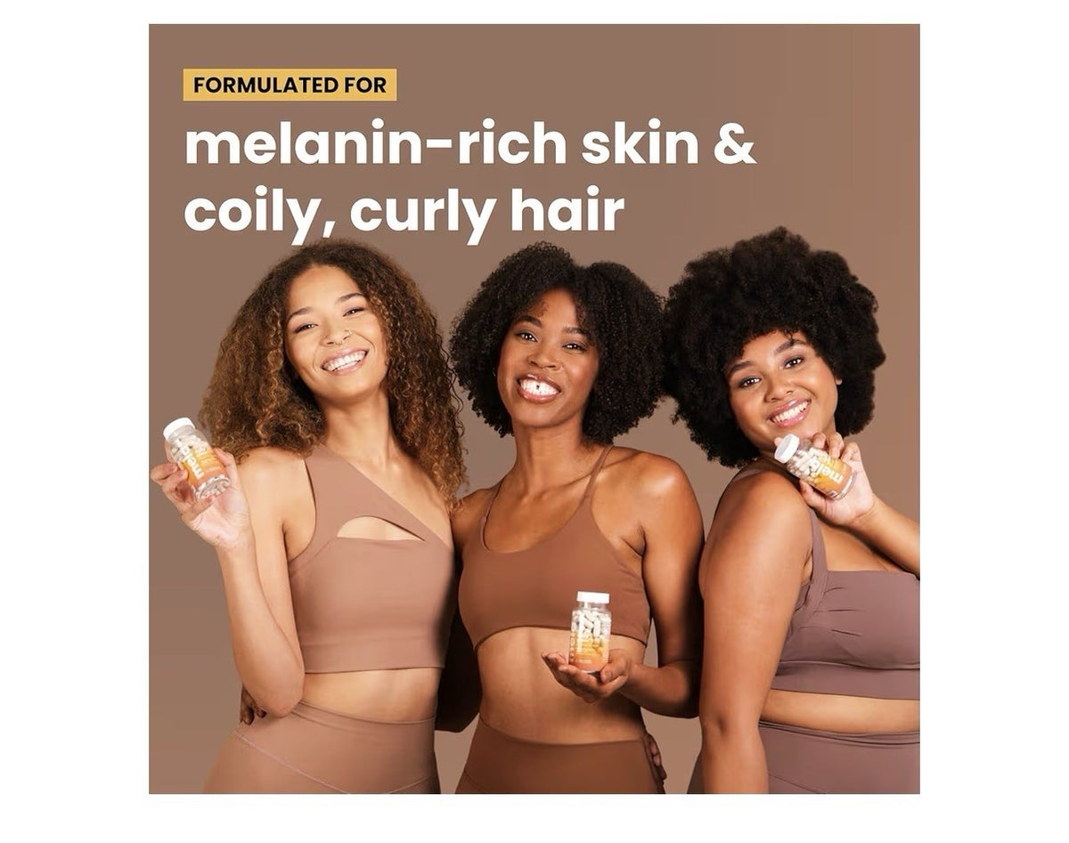 Mela Daily Glow for Healthy Melanin-Rich Skin Textured Hair Glowing Skin 60 Caps