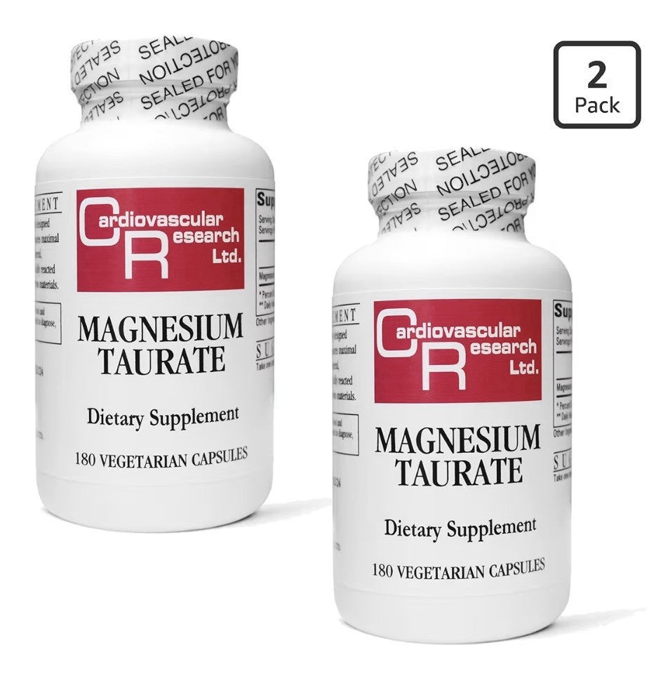 2 Pack Cardiovascular Research Magnesium Taurate 125 mg Supplement Total 360caps