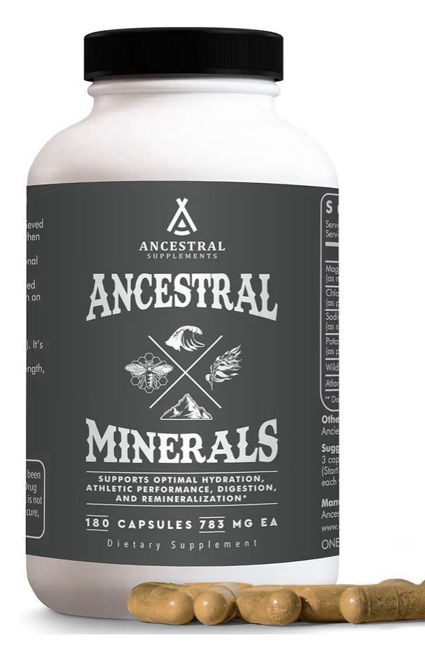 Ancestral Supplements Ancestral Minerals supports Optimal Hydration 180 Capsules