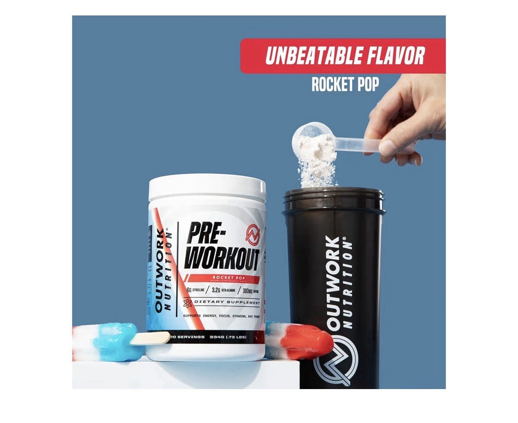 Outwork Nutrition Preworkout Energy Focus Stamina And Pump Rocket Pop Flavor