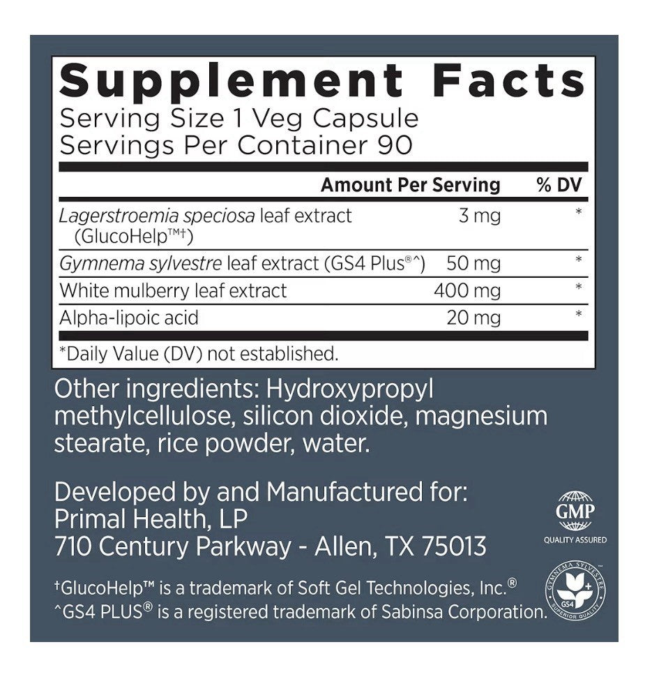 Primal Labs GlucoBurn Multi Targeted Support Supplement 90 Veg Capsules