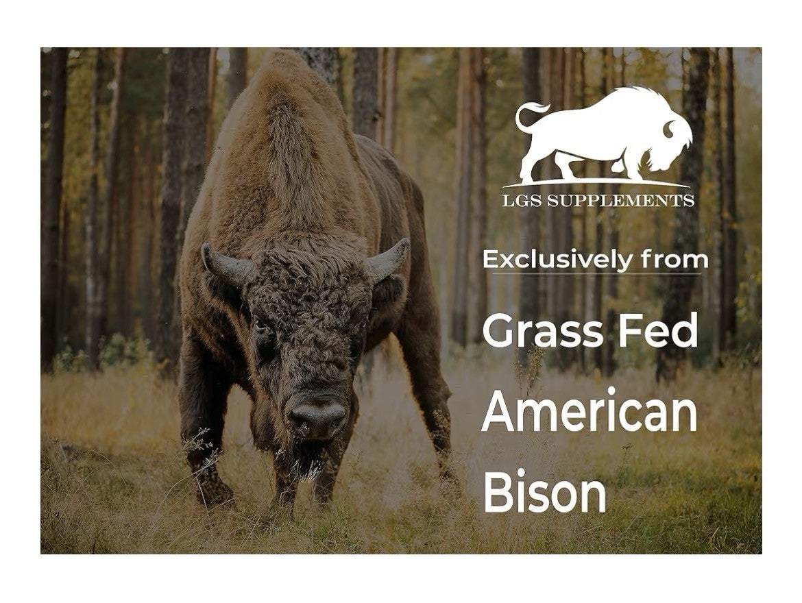 LGS Supplements Grass Fed Bison Organ Supplement For Whole Body Wellness 180caps