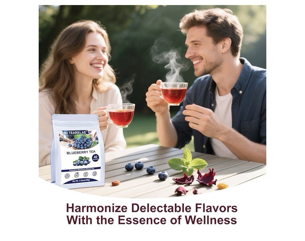 TEARELAE Blueberry Tea with Hibiscus Mint & Raisins Refreshing Taste 40 Tea Bags