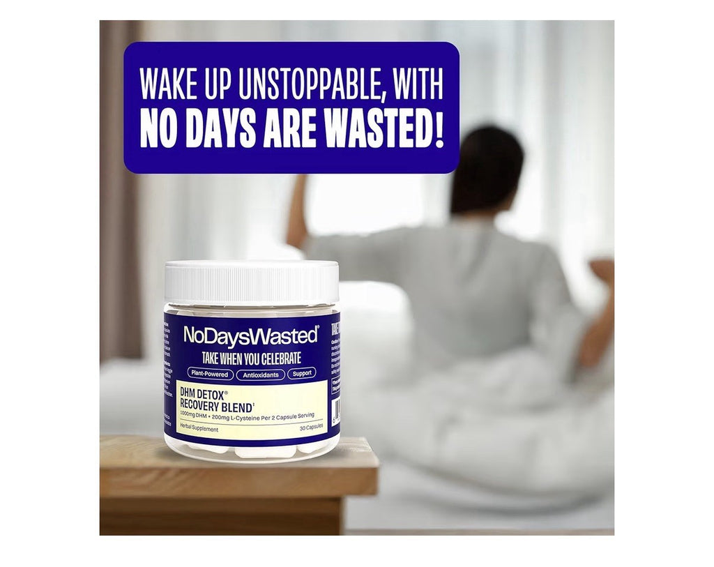 No Days Wasted Take When You Celebrate DHM Detox 30 Capsules (15 Servings) Jar