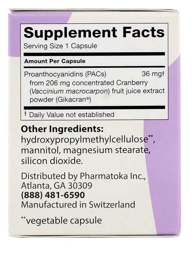 Pharmatoka ellura Urinary Tract Health Dietary Supplement 30 Capsules
