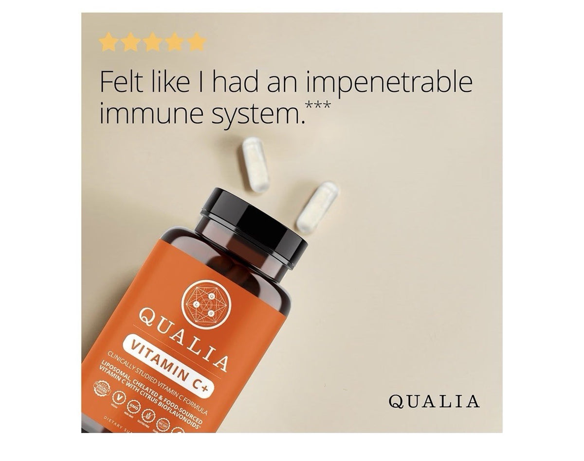 Qualia Vitamin C+ LIPOSOMAL, CHELATED & FOOD-SOURCED VITAMIN C 56 Capsules