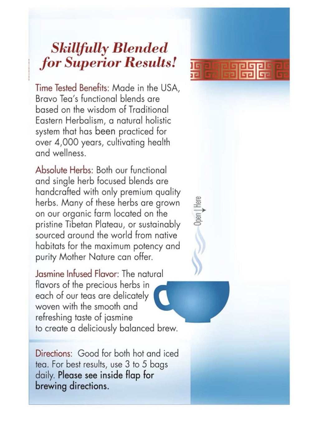 Bravo Tea Sugar Level Herbal 20TeaBags Promotes Healthy Sugar Level CaffeineFree