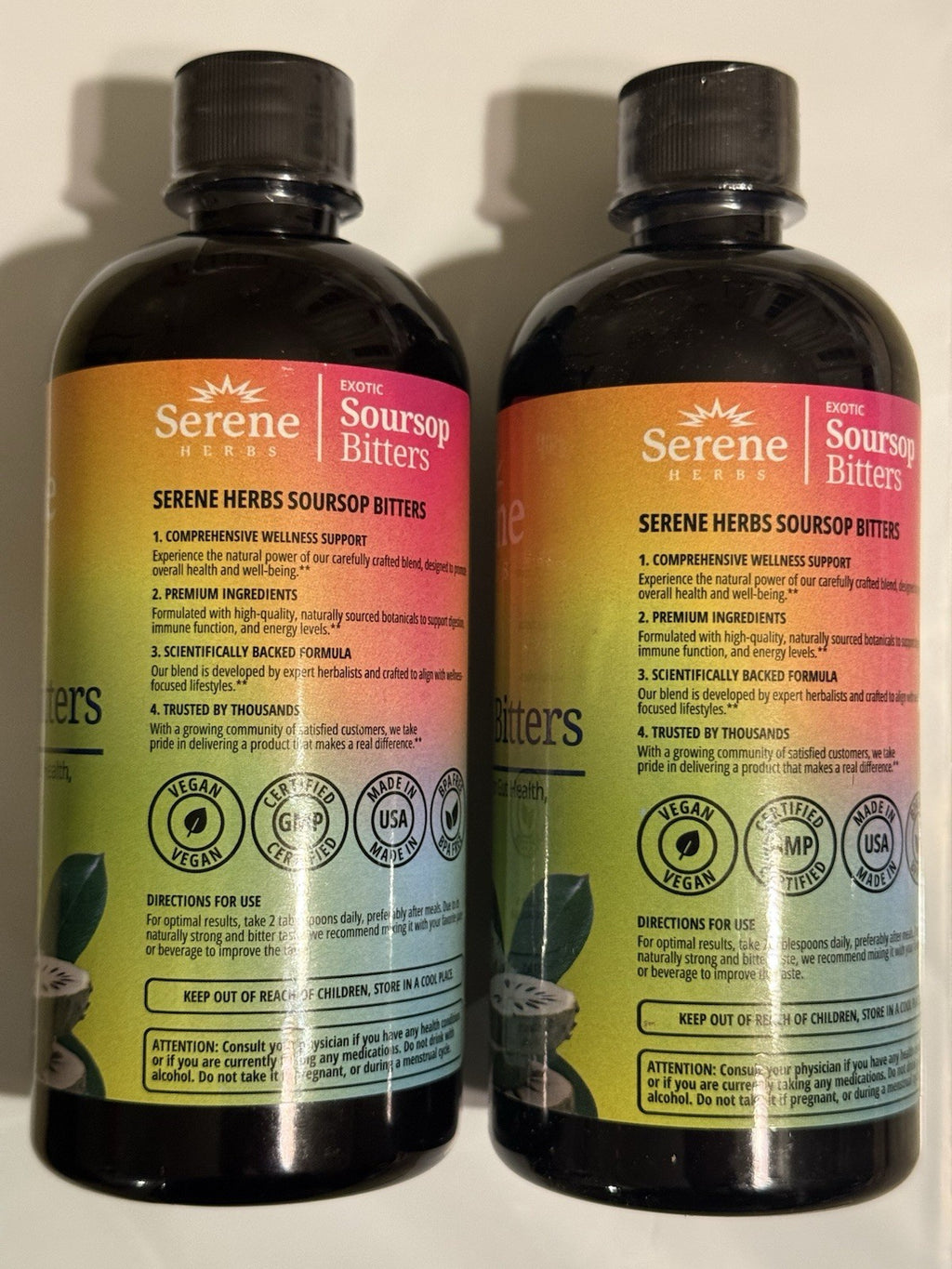 Serene Herbs Soursop Bitters Gut Health Detox Herbal Dietary Supplement 2 Packs