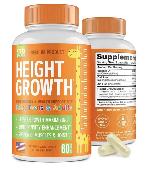 2 Pack KTD BIOLABS Height Growth Support Bone Density For Kids Teens And Adults