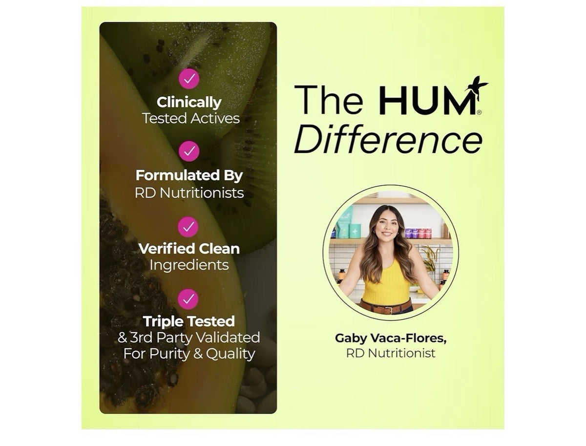 HUM Flatter Pre & Probiotics Debloat + Regularity Digestive Enzymes Woman & Men