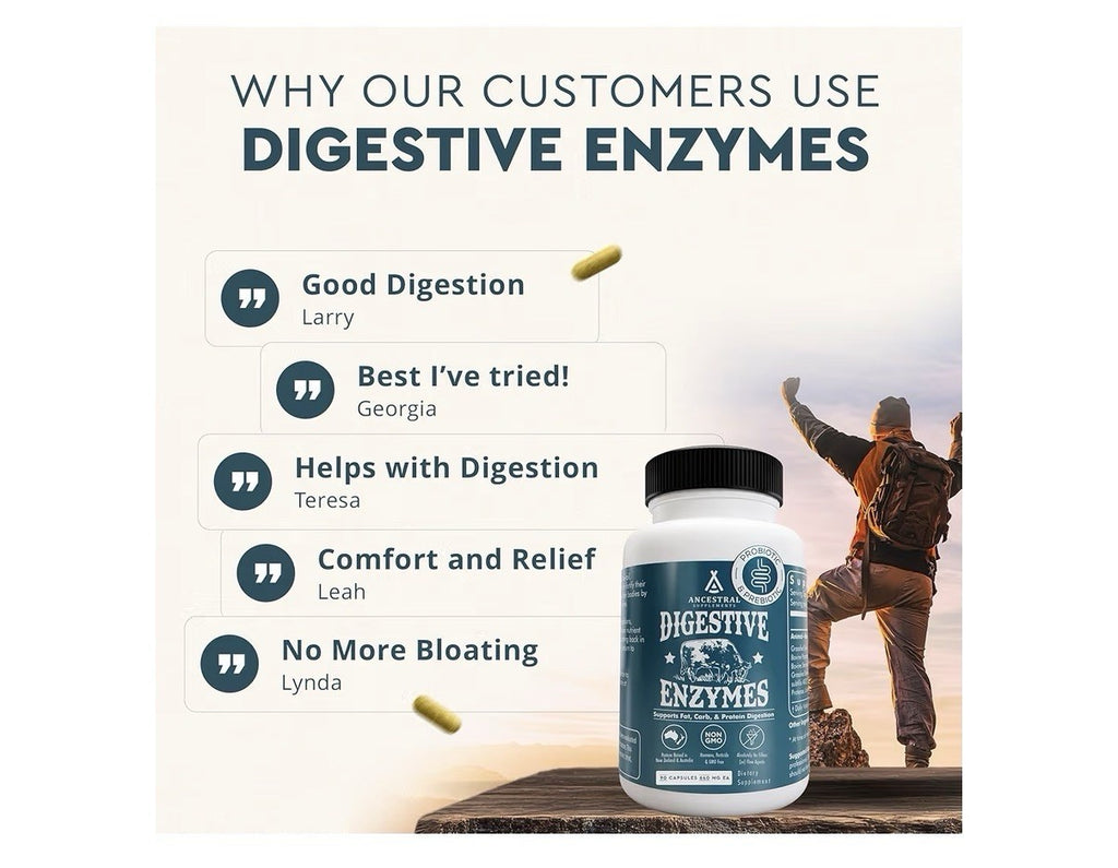Ancestral Supplements Digestive Enzymes Grass Feed for Women & Men 90 Capsules