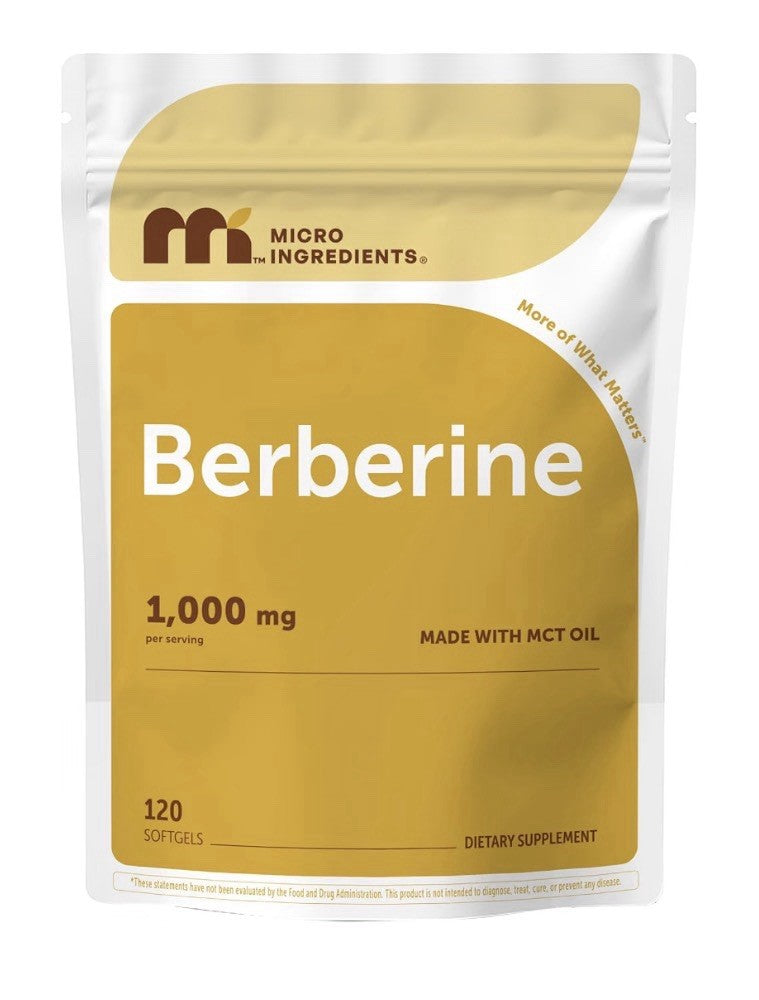 Micro Ingredients Berberine 1000mg Per Serving with Mct Oil 120 Softgels